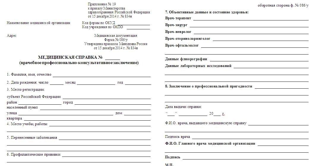 Фото-иллюстрация справки 086-у